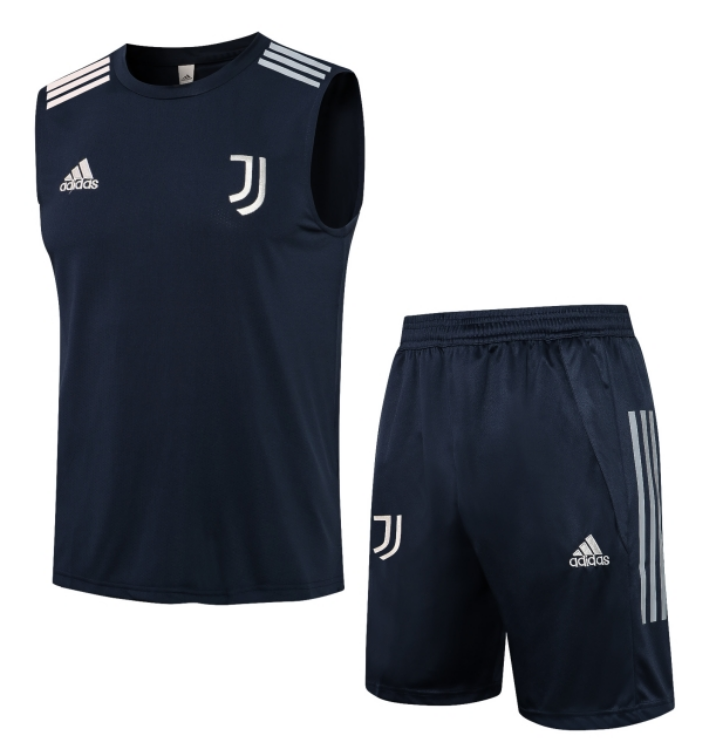 2021/22 Juventus Navy Training Vest Kits Soccer Shirt with Shorts